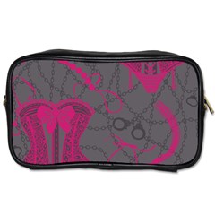 Pink Black Handcuffs Key Iron Love Grey Mask Sexy Toiletries Bags by Mariart