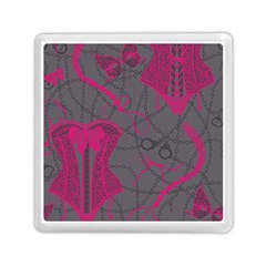 Pink Black Handcuffs Key Iron Love Grey Mask Sexy Memory Card Reader (square)  by Mariart