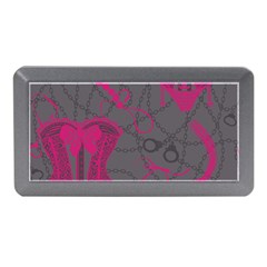 Pink Black Handcuffs Key Iron Love Grey Mask Sexy Memory Card Reader (mini) by Mariart