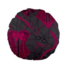 Pink Black Handcuffs Key Iron Love Grey Mask Sexy Standard 15  Premium Round Cushions by Mariart