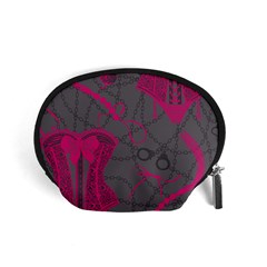 Pink Black Handcuffs Key Iron Love Grey Mask Sexy Accessory Pouches (small)  by Mariart