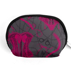 Pink Black Handcuffs Key Iron Love Grey Mask Sexy Accessory Pouches (medium)  by Mariart