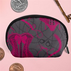 Pink Black Handcuffs Key Iron Love Grey Mask Sexy Accessory Pouches (large)  by Mariart