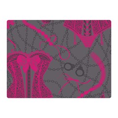 Pink Black Handcuffs Key Iron Love Grey Mask Sexy Double Sided Flano Blanket (mini)  by Mariart