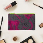 Pink Black Handcuffs Key Iron Love Grey Mask Sexy Cosmetic Bag (XS) Front