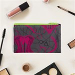 Pink Black Handcuffs Key Iron Love Grey Mask Sexy Cosmetic Bag (XS) Back