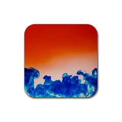 Simulate Weather Fronts Smoke Blue Orange Rubber Coaster (square)  by Mariart