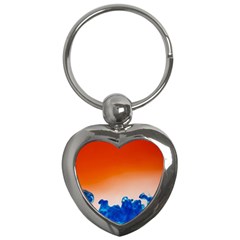 Simulate Weather Fronts Smoke Blue Orange Key Chains (heart)  by Mariart