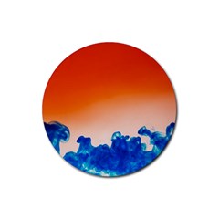 Simulate Weather Fronts Smoke Blue Orange Rubber Coaster (round)  by Mariart