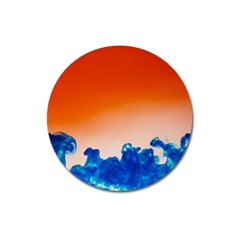 Simulate Weather Fronts Smoke Blue Orange Magnet 3  (round) by Mariart