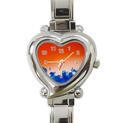 Simulate Weather Fronts Smoke Blue Orange Heart Italian Charm Watch by Mariart