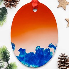 Simulate Weather Fronts Smoke Blue Orange Oval Ornament (two Sides) by Mariart