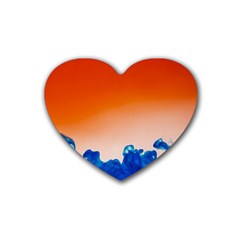 Simulate Weather Fronts Smoke Blue Orange Rubber Coaster (heart)  by Mariart