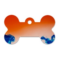 Simulate Weather Fronts Smoke Blue Orange Dog Tag Bone (two Sides) by Mariart