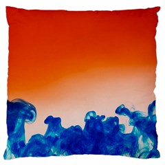 Simulate Weather Fronts Smoke Blue Orange Large Flano Cushion Case (one Side) by Mariart