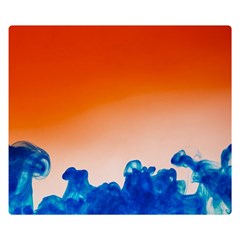 Simulate Weather Fronts Smoke Blue Orange Double Sided Flano Blanket (small)  by Mariart