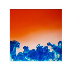 Simulate Weather Fronts Smoke Blue Orange Small Satin Scarf (square)