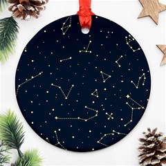 Star Zodiak Space Circle Sky Line Light Blue Yellow Ornament (round) by Mariart