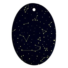 Star Zodiak Space Circle Sky Line Light Blue Yellow Ornament (oval) by Mariart