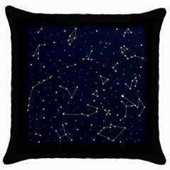 Star Zodiak Space Circle Sky Line Light Blue Yellow Throw Pillow Case (black) by Mariart