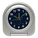 Star Zodiak Space Circle Sky Line Light Blue Yellow Travel Alarm Clocks Front