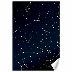 Star Zodiak Space Circle Sky Line Light Blue Yellow Canvas 12  X 18   by Mariart