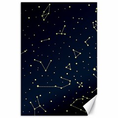 Star Zodiak Space Circle Sky Line Light Blue Yellow Canvas 24  X 36  by Mariart