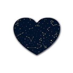 Star Zodiak Space Circle Sky Line Light Blue Yellow Heart Coaster (4 Pack)  by Mariart