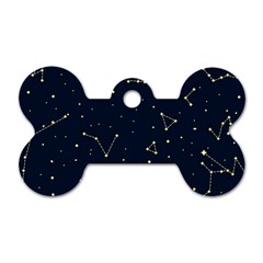 Star Zodiak Space Circle Sky Line Light Blue Yellow Dog Tag Bone (two Sides) by Mariart