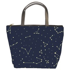 Star Zodiak Space Circle Sky Line Light Blue Yellow Bucket Bags by Mariart