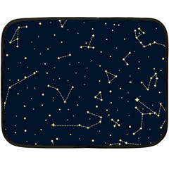 Star Zodiak Space Circle Sky Line Light Blue Yellow Fleece Blanket (mini) by Mariart