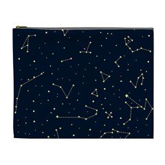 Star Zodiak Space Circle Sky Line Light Blue Yellow Cosmetic Bag (xl)