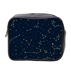 Star Zodiak Space Circle Sky Line Light Blue Yellow Mini Toiletries Bag 2-side by Mariart