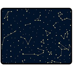 Star Zodiak Space Circle Sky Line Light Blue Yellow Fleece Blanket (medium)  by Mariart