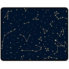 Star Zodiak Space Circle Sky Line Light Blue Yellow Double Sided Fleece Blanket (medium)  by Mariart