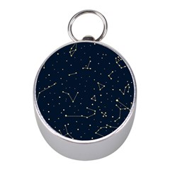 Star Zodiak Space Circle Sky Line Light Blue Yellow Mini Silver Compasses by Mariart