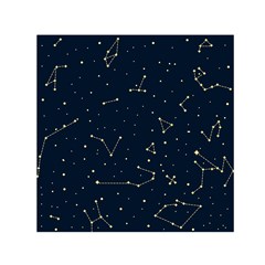 Star Zodiak Space Circle Sky Line Light Blue Yellow Small Satin Scarf (square)