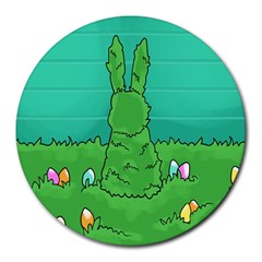 Rabbit Easter Green Blue Egg Round Mousepads by Mariart