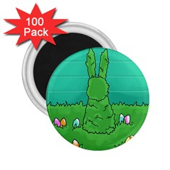 Rabbit Easter Green Blue Egg 2 25  Magnets (100 Pack) 