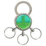 Rabbit Easter Green Blue Egg 3-Ring Key Chains Front