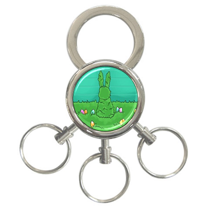 Rabbit Easter Green Blue Egg 3-Ring Key Chains