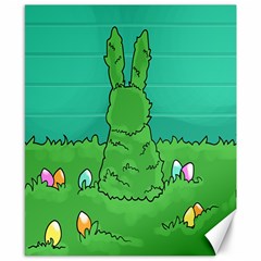 Rabbit Easter Green Blue Egg Canvas 8  X 10  by Mariart