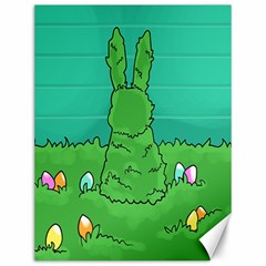 Rabbit Easter Green Blue Egg Canvas 12  X 16   by Mariart