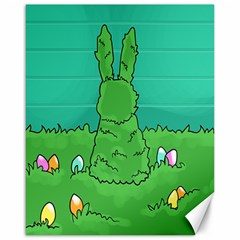 Rabbit Easter Green Blue Egg Canvas 16  X 20   by Mariart