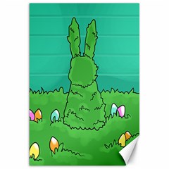 Rabbit Easter Green Blue Egg Canvas 20  X 30   by Mariart