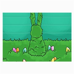 Rabbit Easter Green Blue Egg Large Glasses Cloth (2-side) by Mariart