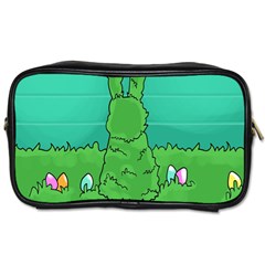 Rabbit Easter Green Blue Egg Toiletries Bags 2-side by Mariart