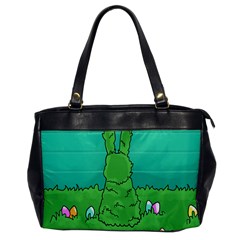 Rabbit Easter Green Blue Egg Office Handbags by Mariart