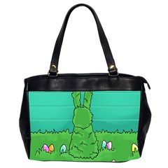 Rabbit Easter Green Blue Egg Office Handbags (2 Sides)  by Mariart