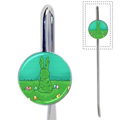 Rabbit Easter Green Blue Egg Book Mark by Mariart